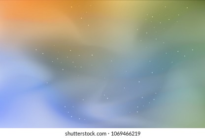 Light Blue, Yellow vector background with galaxy stars. Shining illustration with sky stars on abstract template. Smart design for your business advert.