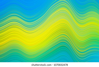 Light Blue, Yellow vector background with bent ribbons. Modern gradient abstract illustration with bandy lines. Pattern for your business design.