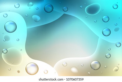 Light Blue, Yellow vector background with bent ribbons. Blurred geometric sample with gradient bubbles.  Pattern for your business design.
