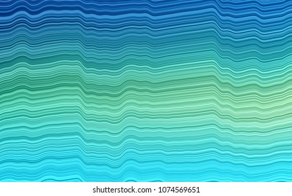 Light Blue, Yellow vector background with bent lines. Modern gradient abstract illustration with bandy lines. Brand-new design for your ads, poster, banner.