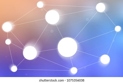Light Blue, Yellow vector background with bubbles, lines. Illustration with set of colorful abstract circles and lines. Pattern can be used for futuristic ad, booklets.