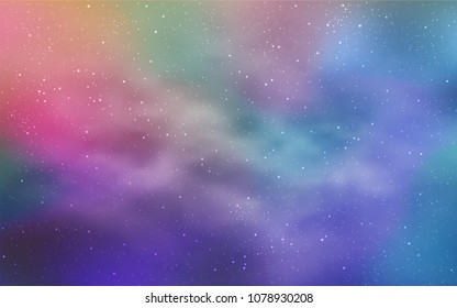 Light Blue, Yellow vector background with galaxy stars. Space stars on blurred abstract background with gradient. Pattern for astronomy websites.