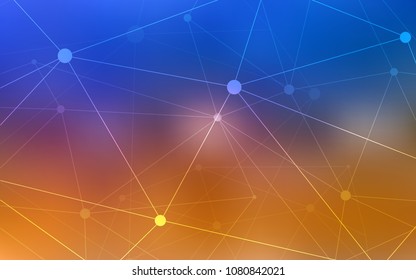 Light Blue, Yellow vector background with bubbles, lines. Modern abstract colorful illustration with spheres and lines. Beautiful design for your business advert.