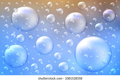 Light Blue, Yellow vector background with bubbles. Abstract illustration with colored bubbles in nature style. Pattern can be used as texture of water, rain drops.
