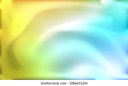 Light Blue, Yellow vector background with curved circles. A sample with blurred bubble shapes. Brand-new design for your ads, poster, banner.
