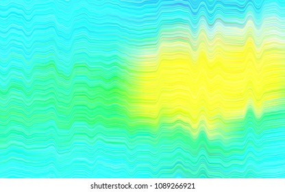 Light Blue, Yellow vector background with bubble shapes. Modern gradient abstract illustration with bandy lines. The template for cell phone backgrounds.