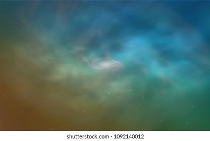Light Blue, Yellow vector background with galaxy stars. Shining colored illustration with bright astronomical stars. Smart design for your business advert.