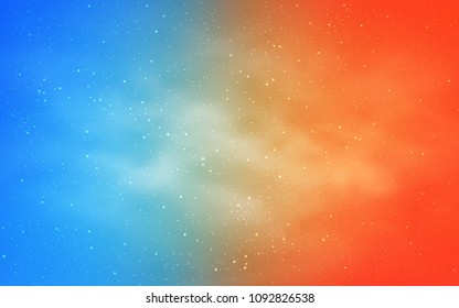 Light Blue, Yellow vector background with galaxy stars. Glitter abstract illustration with colorful cosmic stars. Smart design for your business advert.