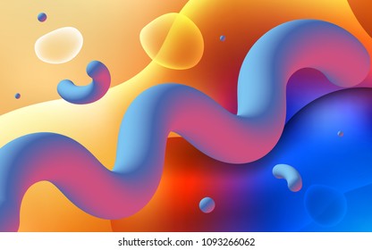 Light Blue, Yellow vector background with bubble shapes. A vague circumflex abstract illustration with gradient. Memphis design for your web site.