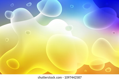 Light Blue, Yellow vector background with lava shapes. A vague circumflex abstract illustration with gradient. Brand-new design for your ads, poster, banner.