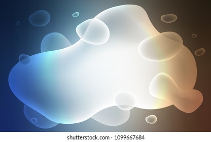 Light Blue, Yellow vector background with lava shapes. A sample with blurred bubble shapes. The best blurred design for your business.