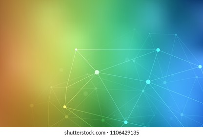 Light Blue, Yellow vector background with dots and lines. Decorative design in abstract style with triangle structure. Pattern can be used as texture of wallpapers.