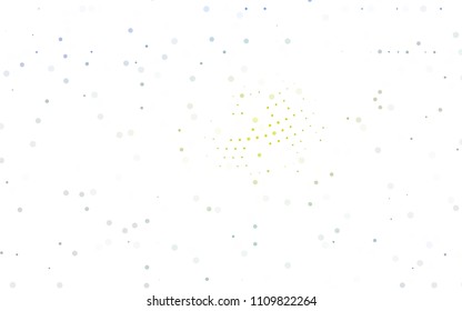 Light Blue, Yellow vector  background with dots. Illustration with set of shining colorful abstract circles. The pattern can be used for aqua ad, booklets.