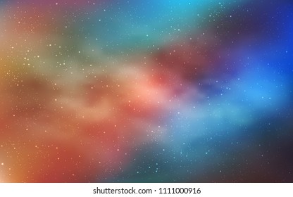 Light Blue, Yellow vector background with galaxy stars. Shining illustration with sky stars on abstract template. Pattern for astrology websites.