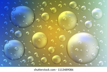 Light Blue, Yellow vector background with dots. Blurred decorative design in abstract style with bubbles. The pattern can be used for ads, leaflets of liquid.