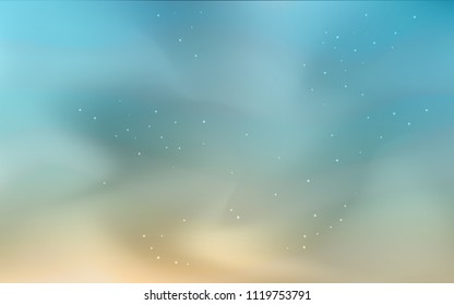 Light Blue, Yellow vector background with galaxy stars. Space stars on blurred abstract background with gradient. Pattern for futuristic ad, booklets.