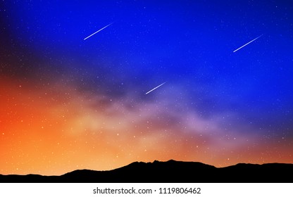 Light Blue, Yellow vector background with galaxy stars. Glitter abstract illustration with colorful cosmic stars. Best design for your ad, poster, banner.