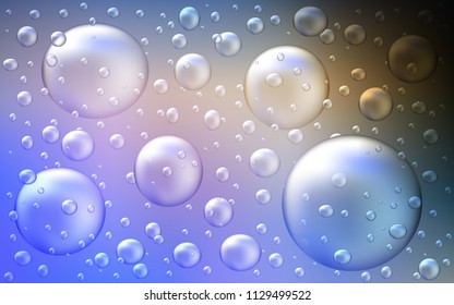 Light Blue, Yellow vector background with dots. Glitter abstract illustration with blurred drops of rain. The pattern can be used for ads, leaflets of liquid.