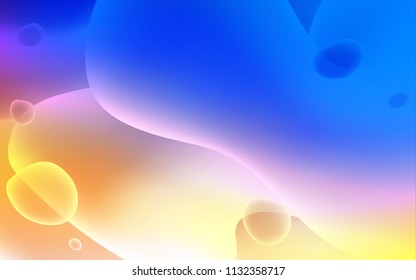 Light Blue, Yellow vector background with liquid shapes. An elegant bright illustration with gradient. Memphis design for your web site.