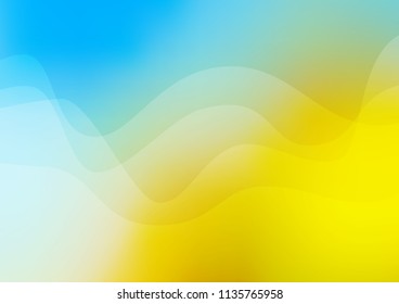 Light Blue, Yellow vector background with abstract lines. Creative geometric illustration in marble style with gradient. Brand new design for your ads, poster, banner.