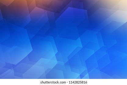 Light Blue, Yellow vector background with hexagons. Glitter abstract illustration in hexagonal style. Pattern can for your ad, booklets.