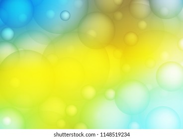 Light Blue, Yellow vector background with dots. Blurred decorative design in abstract style with bubbles. The pattern can be used for beautiful websites.