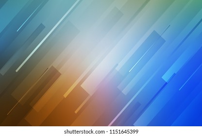 Light Blue, Yellow vector background with straight lines. Glitter abstract illustration with colored sticks. Pattern for your busines websites.