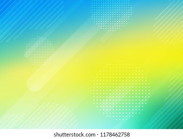 Light Blue, Yellow vector background with straight lines and dots. Decorative shining illustration with lines, dots on abstract template. Best design for your ad, poster, banner.