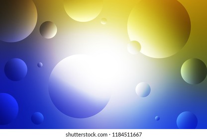 Light Blue, Yellow vector background with bubbles. Modern abstract illustration with colorful water drops. New design for ad, poster, banner of your website.