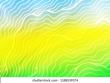 Light Blue, Yellow vector background with lamp shapes. Brand new colored illustration in marble style with gradient. The best blurred design for your business.