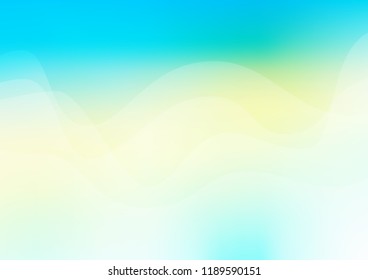 Light Blue, Yellow vector background with bent ribbons. Creative illustration in halftone marble style with gradient. A completely new template for your business design.