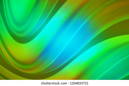 Light Blue, Yellow vector background with curved circles. Modern gradient abstract illustration with bandy lines. The elegant pattern for brand book.