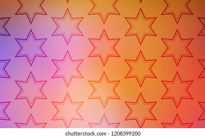 Light Blue, Yellow vector background with colored stars. Stars on blurred abstract background with gradient. Best design for your ad, poster, banner.