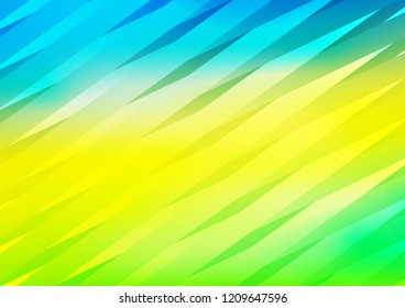 Light Blue, Yellow vector background with straight lines. Lines on blurred abstract background with gradient. Best design for your ad, poster, banner.