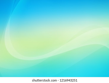 Light Blue, Yellow vector background with curved circles. An elegant bright illustration with gradient. The best blurred design for your business.