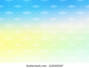 Light Blue, Yellow vector background with lines, rhombuses. Colorful lines, squares on abstract background with gradient. Pattern for websites, landing pages.