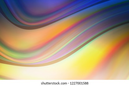 Light Blue, Yellow vector background with bent lines. Creative illustration in halftone marble style with gradient. A new texture for your  ad, booklets, leaflets.