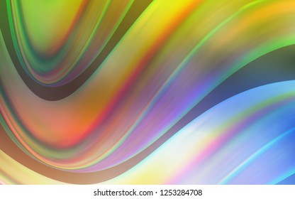 Light Blue, Yellow vector background with bent ribbons. Shining illustration, which consist of blurred lines, circles. Pattern for your business design.