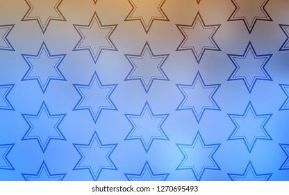 Light Blue, Yellow vector background with colored stars. Stars on blurred abstract background with gradient. Best design for your ad, poster, banner.