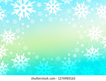 Light Blue, Yellow vector background with xmas snowflakes. Glitter abstract illustration with crystals of ice. New year design for your business advert.