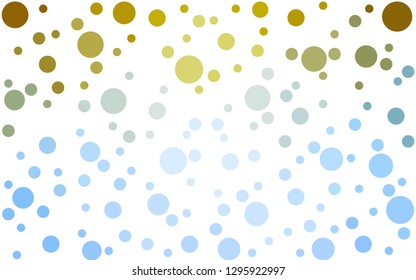 Light Blue, Yellow vector  background with spots. Blurred bubbles on abstract background with colorful gradient. Design for your business advert.