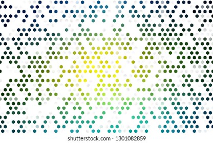 Light Blue, Yellow vector background with hexagons. Design in abstract style with hexagons. Pattern can for your ad, booklets.