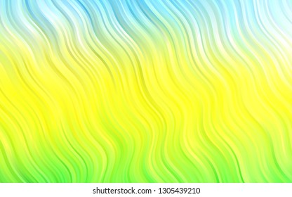 Light Blue, Yellow vector background with lamp shapes. Shining illustration, which consist of blurred lines, circles. Marble style for your business design.