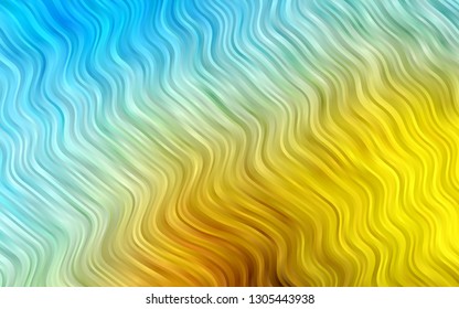 Light Blue, Yellow vector background with lamp shapes. Shining illustration, which consist of blurred lines, circles. The template for cell phone backgrounds.