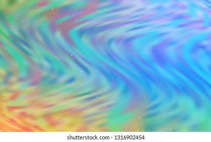 Light Blue, Yellow vector background with galaxy stars. Blurred decorative design in simple style with galaxy stars. Template for cosmic backgrounds.