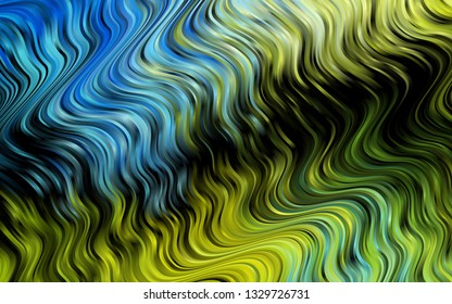 Light Blue, Yellow vector background with lava shapes. Colorful abstract illustration with gradient lines. The template for cell phone backgrounds.
