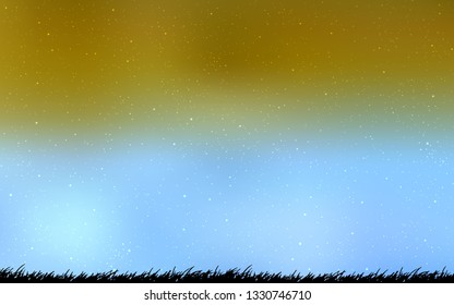 Light Blue, Yellow vector background with galaxy stars. Modern abstract illustration with Big Dipper stars. Best design for your ad, poster, banner.