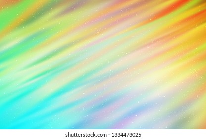 Light Blue, Yellow vector background with galaxy stars. Space stars on blurred abstract background with gradient. Smart design for your business advert.