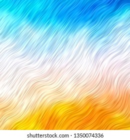 Light Blue, Yellow vector background with bent lines. Brand new colorful illustration with bent lines. Best design for your ad, poster, banner.