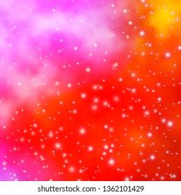 Light Blue, Yellow vector background with small and big stars. Decorative illustration with stars on abstract template. Pattern for websites, landing pages.